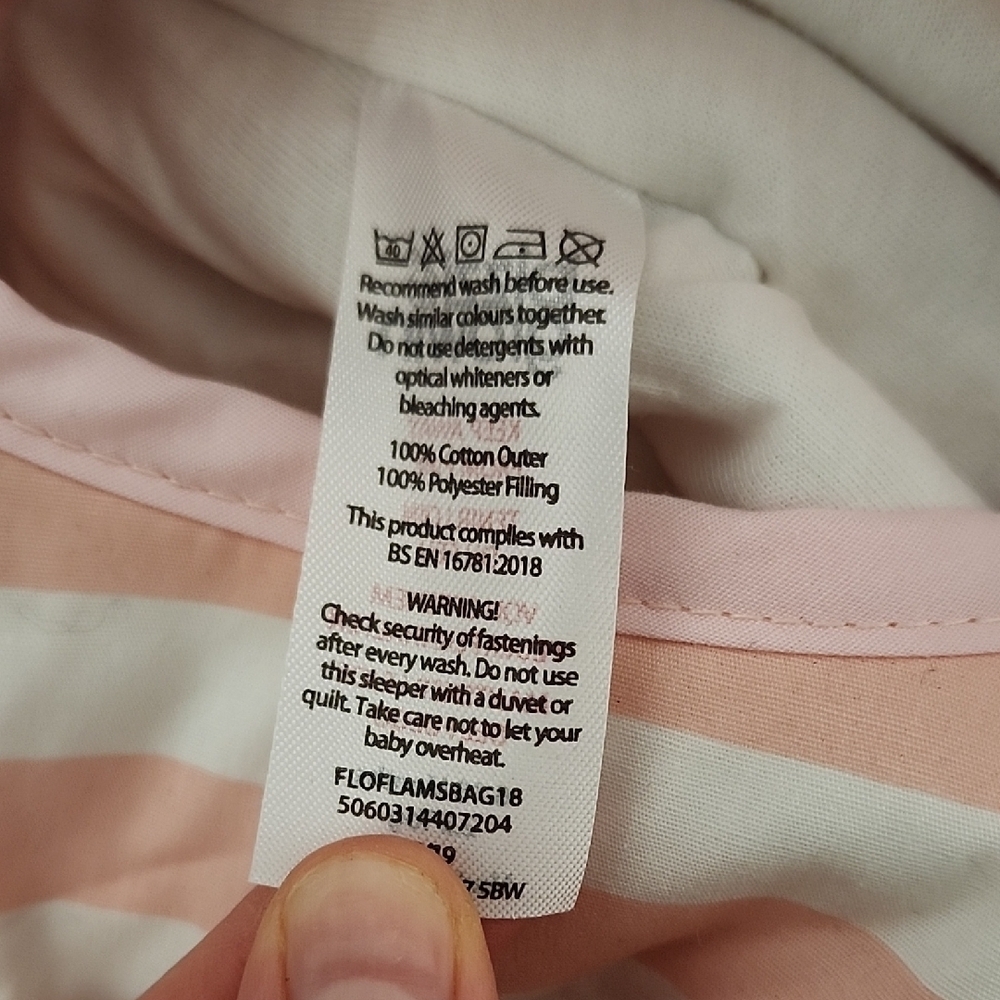 Pink and White Striped Sleeveless Sleep Sack with FLAMINGO - Picture 8 of 8